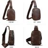 imageLRTO Genuine Leather Sling Bag for Women Small Crossbody Purse Handmade Daypack Retro Shoulder Backpack Vintage Chest Pack BrownCoffee