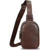 imageLRTO Genuine Leather Sling Bag for Women Small Crossbody Purse Handmade Daypack Retro Shoulder Backpack Vintage Chest Pack BrownCoffee