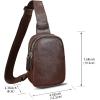 imageLRTO Genuine Leather Sling Bag for Women Small Crossbody Purse Handmade Daypack Retro Shoulder Backpack Vintage Chest Pack BrownCoffee