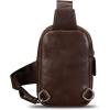 imageLRTO Genuine Leather Sling Bag for Women Small Crossbody Purse Handmade Daypack Retro Shoulder Backpack Vintage Chest Pack BrownCoffee