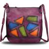 imageGenuine Leather Crossbody Purses for Women Satchel Purses Vintage Handmade Shoulder Bag Cowhide HandbagsPurple