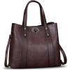 imageGenuine Leather Handbags for Women Satchel Purses Vintage Handmade Shoulder Bag Cowhide Top Handle Handbag TotesCoffee