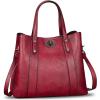 imageGenuine Leather Handbags for Women Satchel Purses Vintage Handmade Shoulder Bag Cowhide Top Handle Handbag TotesRed