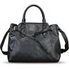 imageGenuine Leather Satchel Handbag for Women Vintage Handmade Purse Shoulder Bag Cowhide Tote Bag Casual DaypackDarkgrey