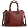 imageGenuine Leather Satchel Handbag for Women Vintage Handmade Shoulder Bag Cowhide Tote PurseCoffee