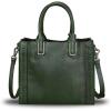 imageGenuine Leather Satchel Handbag for Women Vintage Handmade Shoulder Bag Cowhide Tote PurseGreen