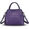 imageGenuine Leather Satchel Purse for Women Vintage Handmade Top Handle Handbag Designer Crossbody BagsPurple
