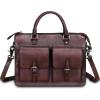 imageGenuine Leather Satchel Purse for Women Vintage Handmade Top Handle Handbag Retro Messenger Crossbody BagCoffee