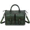 imageGenuine Leather Satchel Purse for Women Vintage Handmade Top Handle Handbag Retro Messenger Crossbody BagGreen