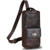 imageGenuine Leather Silng Bag for Men and Women Large Real Leather Sling Backpack Shoulder Crossbody Bag Chest PurseCoffee