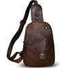 imageGenuine Leather Silng Bag for Women Small Vintage Leather Sling Backpack Fashion Shoulder Crossbody Bag Chest PurseCoffee