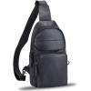imageGenuine Leather Sling Bag for Man and Women Crossbody Purse Handmade Retro Shoulder Backpack Vintage Chest BagsBlack