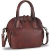 imageGenuine Leather Top Handle Satchel Purse for Women Vintage Handmade Handbag Retro Designer Crossbody Bags Coffee