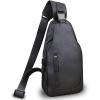 imageLRTO Genuine Leather Silng Bag for Men and Women Fashion Real Leather Sling Backpack Shoulder Crossbody Bag Chest PurseDarkgray