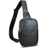 imageLRTO Genuine Leather Sling Bag for Women Small Crossbody Purse Handmade Daypack Retro Shoulder Backpack Vintage Chest Pack BrownBlack