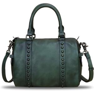 imageGenuine Leather Handbags for Women Purse Satchel Vintage Handmade Handbag Crossbody Shoulder BagsGreen