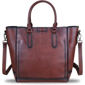 imageGenuine Leather Handbags for Women Vintage Handmade Tote Purse Cowhide Shoulder Bag Satchel TopHandle Bags for LadiesCoffee