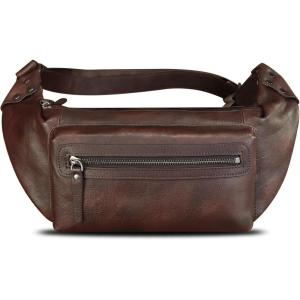imageLRTO Genuine Leather Fanny Pack for Men and Women Waist Bag Hip Bag Real Leather Fanny Bag Sling Bag Crossbody Bags Chest Purses Brown LRTO15023Coffee