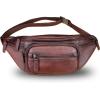 imageGenuine Leather Fanny Pack for Women and Men Leather Waist Bag Fashion Sling Bag Shoulder Crossbody Bag Sling Backpack BrownCoffee