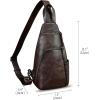 imageGenuine Leather Silng Bag for Men and Women Vintage Leather Sling Backpack Purse Shoulder Crossbody Bag Chest BagCoffee