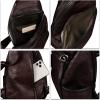 imageGenuine Leather Silng Bag for Men and Women Vintage Leather Sling Backpack Purse Shoulder Crossbody Bag Chest BagCoffee