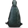imageGenuine Leather Silng Bag for Men and Women Vintage Leather Sling Backpack Purse Shoulder Crossbody Bag Chest BagDarkgrey