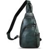 imageGenuine Leather Silng Bag for Men and Women Vintage Leather Sling Backpack Purse Shoulder Crossbody Bag Chest BagDarkgrey