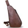 imageGenuine Leather Silng Bag for Women and Men Vintage Leather Sling Backpack Shoulder Crossbody Bag Chest PursesCoffee