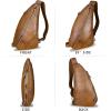 imageGenuine Leather Silng Bag for Women and Men Vintage Leather Sling Backpack Shoulder Crossbody Bag Chest PursesDarkbrown