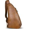 imageGenuine Leather Silng Bag for Women and Men Vintage Leather Sling Backpack Shoulder Crossbody Bag Chest PursesDarkbrown