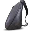imageGenuine Leather Silng Bag for Women and Men Vintage Leather Sling Backpack Shoulder Crossbody Bag Chest PursesDarkgrey