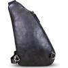 imageGenuine Leather Silng Bag for Women and Men Vintage Leather Sling Backpack Shoulder Crossbody Bag Chest PursesDarkgrey