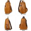 imageGenuine Leather Sling Bag Crossbody Purse Handmade Hiking Daypack Motorcycle Bag Retro Shoulder Backpack Vintage Chest Pack CoffeeBrown