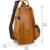 imageGenuine Leather Sling Bag Crossbody Purse Handmade Hiking Daypack Motorcycle Bag Retro Shoulder Backpack Vintage Chest Pack CoffeeBrown