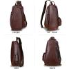 imageGenuine Leather Sling Bag Crossbody Purse Handmade Hiking Daypack Motorcycle Bag Retro Shoulder Backpack Vintage Chest Pack CoffeeCoffee