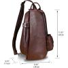 imageGenuine Leather Sling Bag Crossbody Purse Handmade Hiking Daypack Motorcycle Bag Retro Shoulder Backpack Vintage Chest Pack CoffeeCoffee