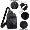 imageGenuine Leather Sling Bag for Men Crossbody Backpack Handmade Hiking Daypack Motorcycle Chest Shoulder Purses BrownBlack