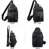 imageGenuine Leather Sling Bag for Men Crossbody Backpack Handmade Hiking Daypack Motorcycle Chest Shoulder Purses BrownBlack