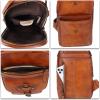 imageGenuine Leather Sling Bag for Men Crossbody Backpack Handmade Hiking Daypack Motorcycle Chest Shoulder Purses BrownBrown