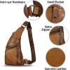 imageGenuine Leather Sling Bag for Men Vintage Handmade Crossbody Daypack Hiking Backpack Retro Crossbody Shoulder Bag