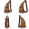 imageGenuine Leather Sling Bag for Men Vintage Handmade Crossbody Daypack Hiking Backpack Retro Crossbody Shoulder Bag