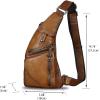imageGenuine Leather Sling Bag for Men Vintage Handmade Crossbody Daypack Hiking Backpack Retro Crossbody Shoulder Bag