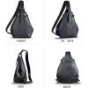 imageGenuine Leather Sling Bag for Men and Women Large Real Leather Sling Backpack Shoulder Crossbody Bag Chest BagsBlack