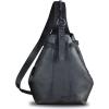imageGenuine Leather Sling Bag for Men and Women Large Real Leather Sling Backpack Shoulder Crossbody Bag Chest BagsBlack