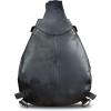 imageGenuine Leather Sling Bag for Men and Women Large Real Leather Sling Backpack Shoulder Crossbody Bag Chest BagsBlack