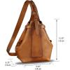 imageGenuine Leather Sling Bag for Men and Women Large Real Leather Sling Backpack Shoulder Crossbody Bag Chest BagsBrown