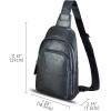 imageGenuine Leather Sling Bag for Women and Men  Vintage Sling Purse Backpack Shoulder Crossbody Chest BagBlack