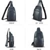 imageGenuine Leather Sling Bag for Women and Men  Vintage Sling Purse Backpack Shoulder Crossbody Chest BagBlack