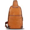 imageGenuine Leather Sling Bag for Women and Men  Vintage Sling Purse Backpack Shoulder Crossbody Chest BagBrown