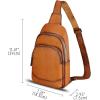 imageGenuine Leather Sling Bag for Women and Men  Vintage Sling Purse Backpack Shoulder Crossbody Chest BagBrown